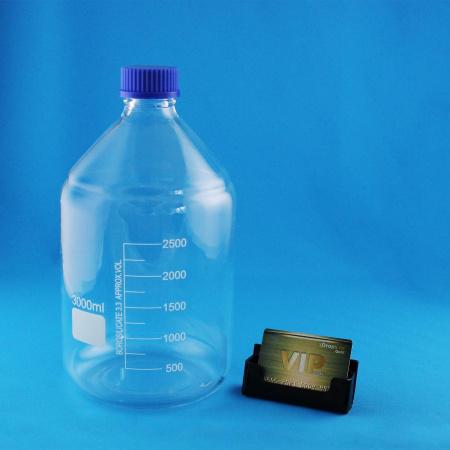 Банка для реактивов 5drops GL45, 3000 мл, стекло Boro 3.3, светлое стекло, с винтовой крышкой, градуированная