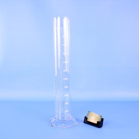 Цилиндр мерный 1-2000-2, 2000 мл, со стеклянным основанием, с носиком, белая шкала, (ГОСТ 1770-74)