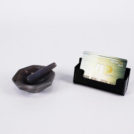 Ступка агатовая, диаметр 60 мм, с пестом