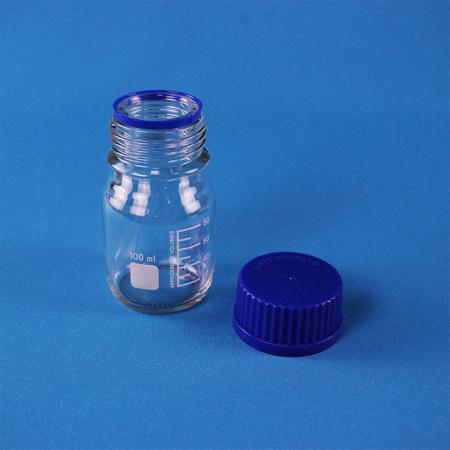 Банка для реактивов, 100 мл, светлое стекло, градуированная Банка для реактивов, 100 мл, светлое стекло, градуированная
