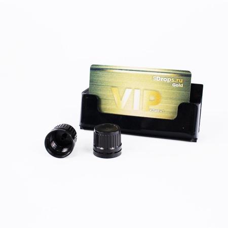 Крышка для капельных флаконов, горло G18, с центр., капельницей, пластик, черная, с кпв, 100 шт/упак