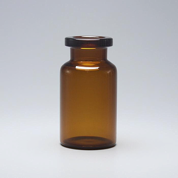 Флакон инъекционный 10 мл, тёмное боросиликатное стекло, гладкое горло G20,  без пробки, 1330 шт/упак