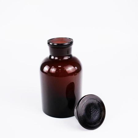 Склянка (штанглас), 1000 мл, темное стекло, с притёртой пробкой, широкое горло