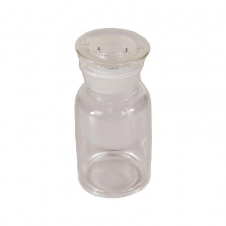 Склянка (штанглас), 125 мл, светлое стекло, с притёртой пробкой, широкое горло