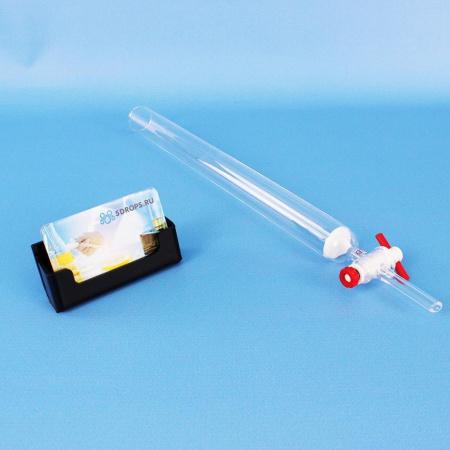 Хроматографическая колонка, 305х26 мм, с PTFE краном, с фильтром ПОР 100, без шлифа, 1 шт