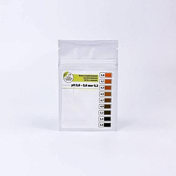 Индикаторная бумага высоконтрасная рН 3,8-5,8 шаг 0,2, 50 полосок в пакете, 1 шт