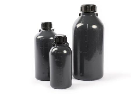 Бутылка, 1000 мл, ПЭВД, узкое горло, серая, градуированная, Lamaplast  - В наличии