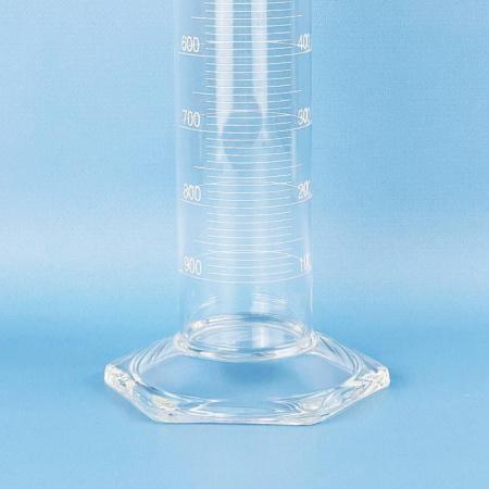 Цилиндр мерный 5drops 1-1000-2, 1000 мл, с носиком, стекло, градуированный, со стеклянным шестиугольным основанием
