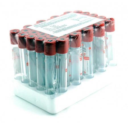 Пробирка вакуумная с активатором свертывания 6 мл, 13х100 ММ, 100 шт, Пластик, для исследования сыворотки - В наличии