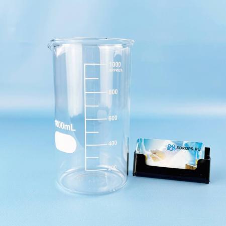 Стакан лабораторный высокий 5drops В-1-1000, 1000 мл, стекло Boro 3.3, градуированный