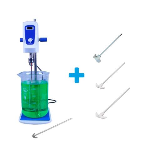 Комплект: Верхнеприводная мешалка 5drops-20, 200 Ватт, до 20 литров, цифровой дисплей + мешальники 4 шт. - В наличии