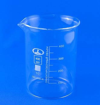 Стакан лабораторный низкий Н-1-400, 400 мл, градуированный Стакан лабораторный низкий Н-1-400, 400 мл, градуированный