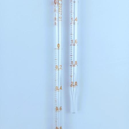 Пипетка градуированная 1-1-2-2, объем 2 мл, неполный слив, исп. прямое, 2 класс, 10 шт/упак