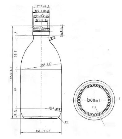 Флакон для сиропа 300 мл, темное стекло, винт., горло G28, 160 шт/упак