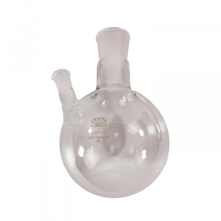 Колба круглодонная двугорлая КГУ-500, 500 мл, шлифы 29/32-14/23