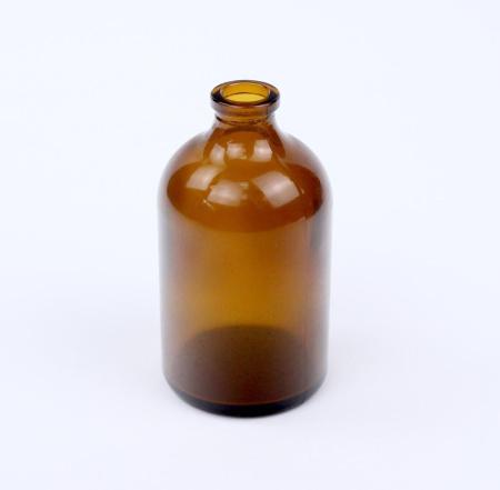 Флакон инъекционный 50 мл, темное стекло,1шт, G20, с гладким горлом, без пробки