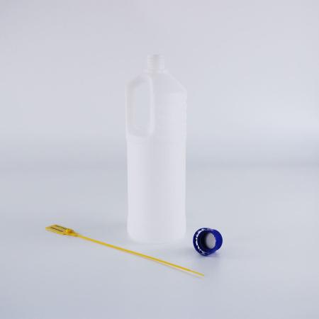 Комплект: Бутыль для нефти 1 л, с ручкой, ПНД, с крышкой с изолоновой прокладкой и кпв, с пломбой, 100 шт/упак