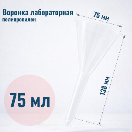 Воронка лабораторная, диаметр 75 мм, полипропилен - В наличии