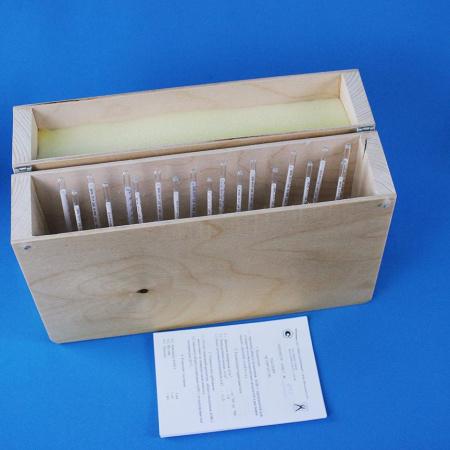 Набор ареометров общего назначения АОН-1 (700...1840) кг/м³, 19 шт, (ГОСТ 18481-81)