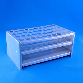 Штатив Ш-40/18 для пробирок диам., 18 мм, 40 гнезд, алюминий, с доп., полкой Штатив Ш-40/18 для пробирок диам., 18 мм, 40 гнезд, алюминий, с доп., полкой