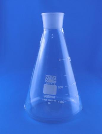 Колба коническая (Эрленмейера) КН-1-2000, 2000 мл, шлиф 45/40 - Под заказ