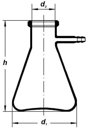 Колба Бунзена, 250 мл, без шлифа