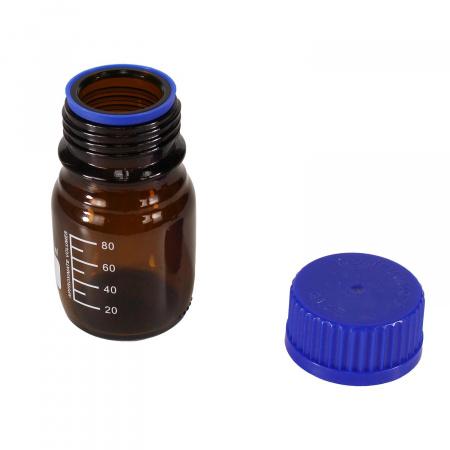 Банка для реактивов, 100 мл, темное стекло, градуированная Банка для реактивов, 100 мл, темное стекло, градуированная