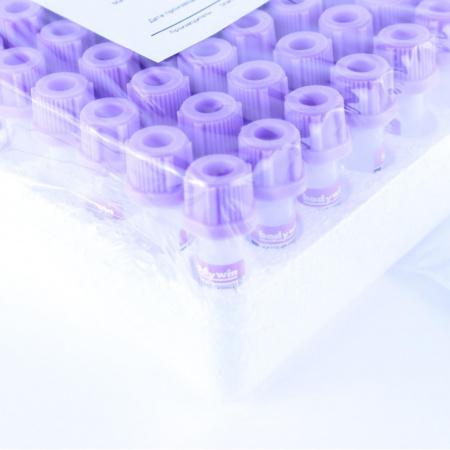 Микропробирки без каппиляра с ЭДТА К3, 0,25-0,5 мл, 10х45 мм, пластик, для взятия капиллярной крови, Bodywin, 100 шт/упак