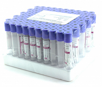 Пробирки с ЭДТА К3, 9 мл, 16х100 мм, 100 шт, пластик, для гематологических исследований