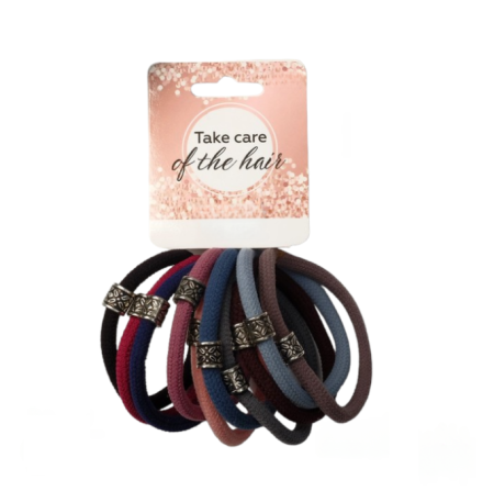 Набор из 10-ти тканевых резинок для волос "Training Style", классический орнамент, 5 см (подарок) - В наличии