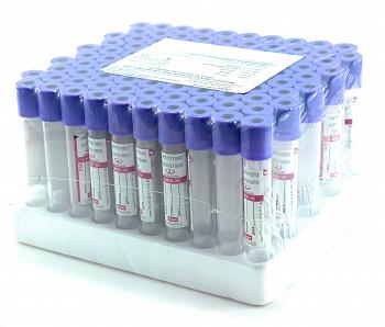Пробирки с ЭДТА К3, 9 мл, 16х100, 100 шт/упак, пластик, для гематологических исследований, Greetmed