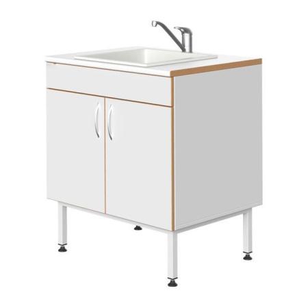 Стол-мойка 800x600x900 мм, с одной раковиной из полипропилена, ЛДСП каркас - Под заказ