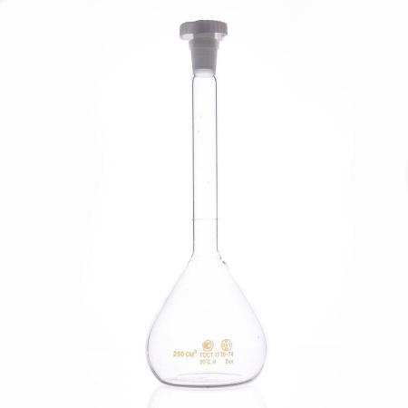 Колба мерная 2а-250-2, 250 мл, 2 класс точности, пластиковая пробка, без шлифа, 1 шт - В наличии