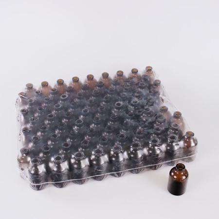 Флакон 50 мл инъекционный, тёмное литое стекло, 81 шт/упак, G20, гладкое горло, без пробки