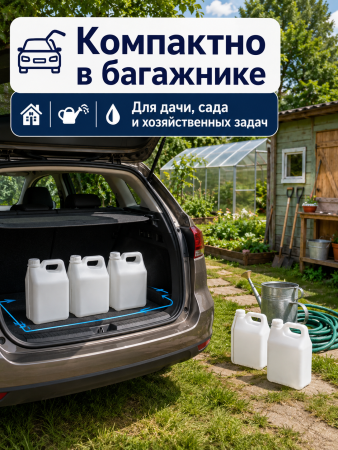 Пластиковая канистра для бензина и воды 5,48 л, ПНД, с крышкой и прокладкой