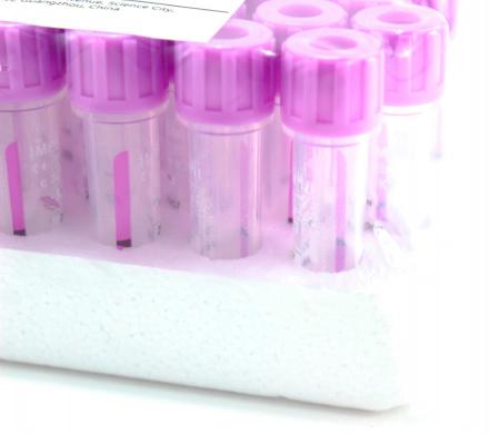 Микропробирки без капилляра с ЭДТА К3, 0,5 мл, 10х45 мм, пластик, для взятия капиллярной крови, для гематологических исследований, 50 шт/упак