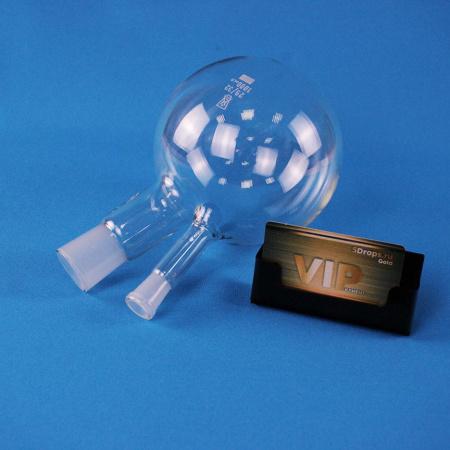 Колба круглодонная двугорлая КГУ-1000, 1000 мл, шлифы 29/32-14/23