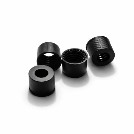 Крышка к винтовым виалам с резьбой 8-425, черная, с отв 6 мм., 100 шт/упак - В наличии