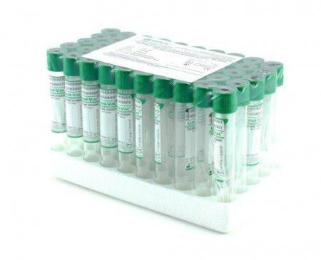 Пробирки вакуумные пластиковые для получения плазмы, с натрий гепарином, 5 мл 13х100, упаковка 100 шт - Под заказ