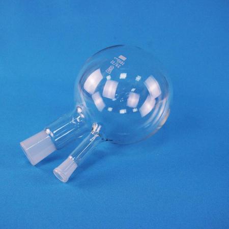 Колба круглодонная двугорлая КГУ-1000, 1000 мл, шлифы 29/32-14/23