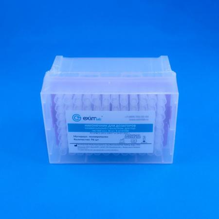 Наконечники для дозаторов с фильтром, 100-1000 мкл, для ПЦР, универсальные, градуированные, СТЕРИЛЬНЫЕ, ПП, 96 шт/упак