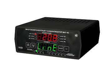 Газоанализатор МАГ-6 С-1 (CH4, O2, СО2, CO), стационарный, со встроенными датчиками и компрессором Газоанализатор МАГ-6 С-1 (CH4, O2, СО2, CO), стационарный, со встроенными датчиками и компрессором