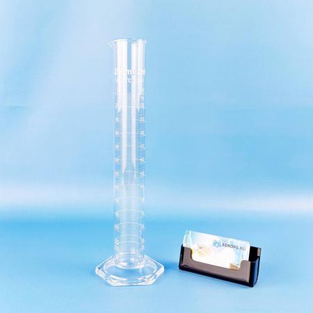 Цилиндр мерный 5drops 1-250-2, 250 мл, с носиком, стекло, градуированный, со стеклянным шестиугольным основанием