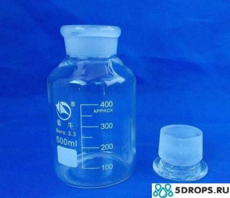 Склянка (штанглас), 500 мл, светлое стекло, с притёртой пробкой, широкое горло