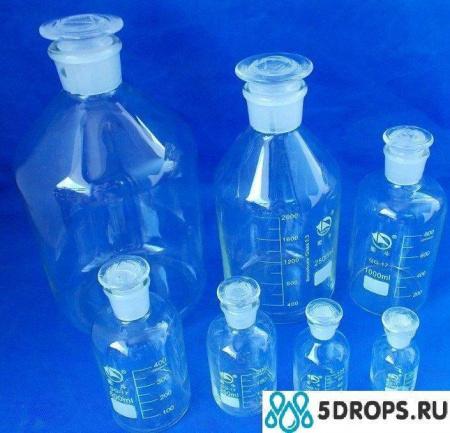 Склянка (штанглас), 5000 мл, светлое стекло, с притёртой пробкой, узкое горло