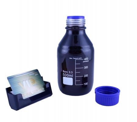 Банка для реактивов 5drops GL45, 500 мл, стекло Boro 3.3, темное стекло, с винтовой крышкой, градуированная