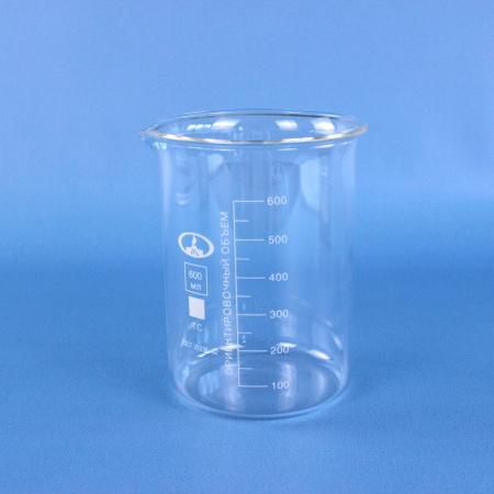 Стакан лабораторный низкий Н-1-600, 600 мл, градуированный Стакан лабораторный низкий Н-1-600, 600 мл, градуированный