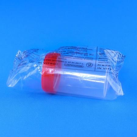 Контейнер с завинчивающейся крышкой 60 мл, в индивид. упаковке, 50 шт/упак - Под заказ