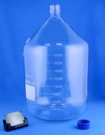 Банка для реактивов 5drops GL45, 20000 мл, стекло Boro 3.3, светлое стекло, с винтовой крышкой, градуированная