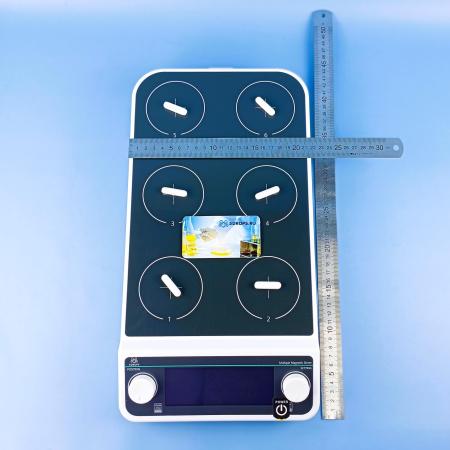 6-ти местная магнитная мешалка без нагрева c ЖК-дисплеем 5Drops-MMS-6PRO на 500 мл